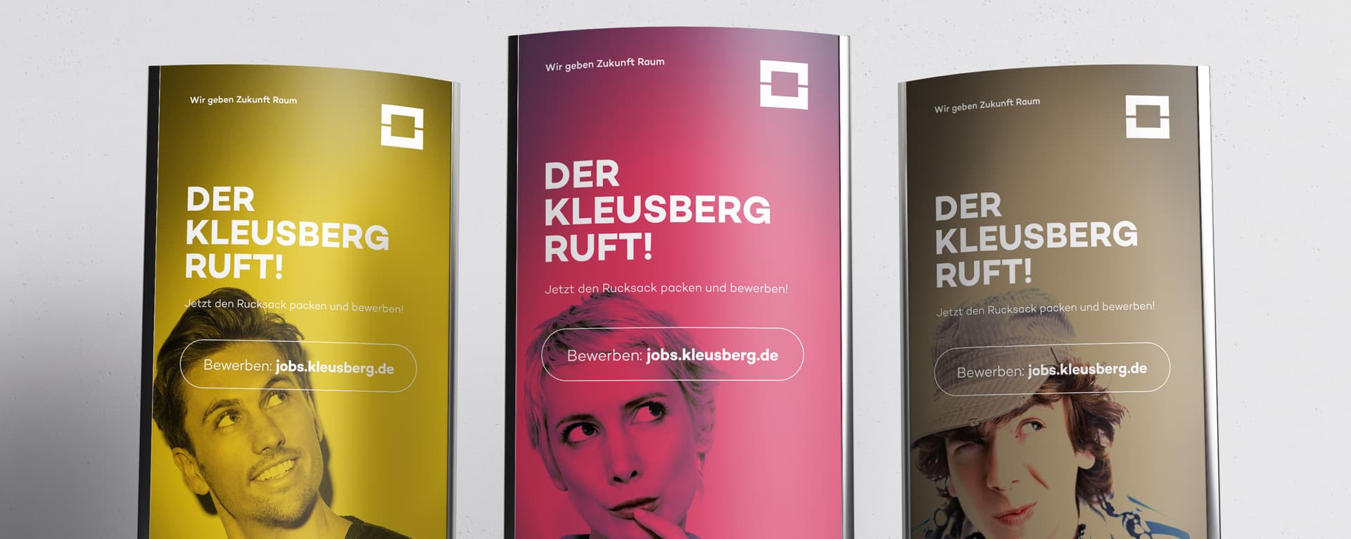 Drei Employer Branding Aufsteller für KLEUSBERG