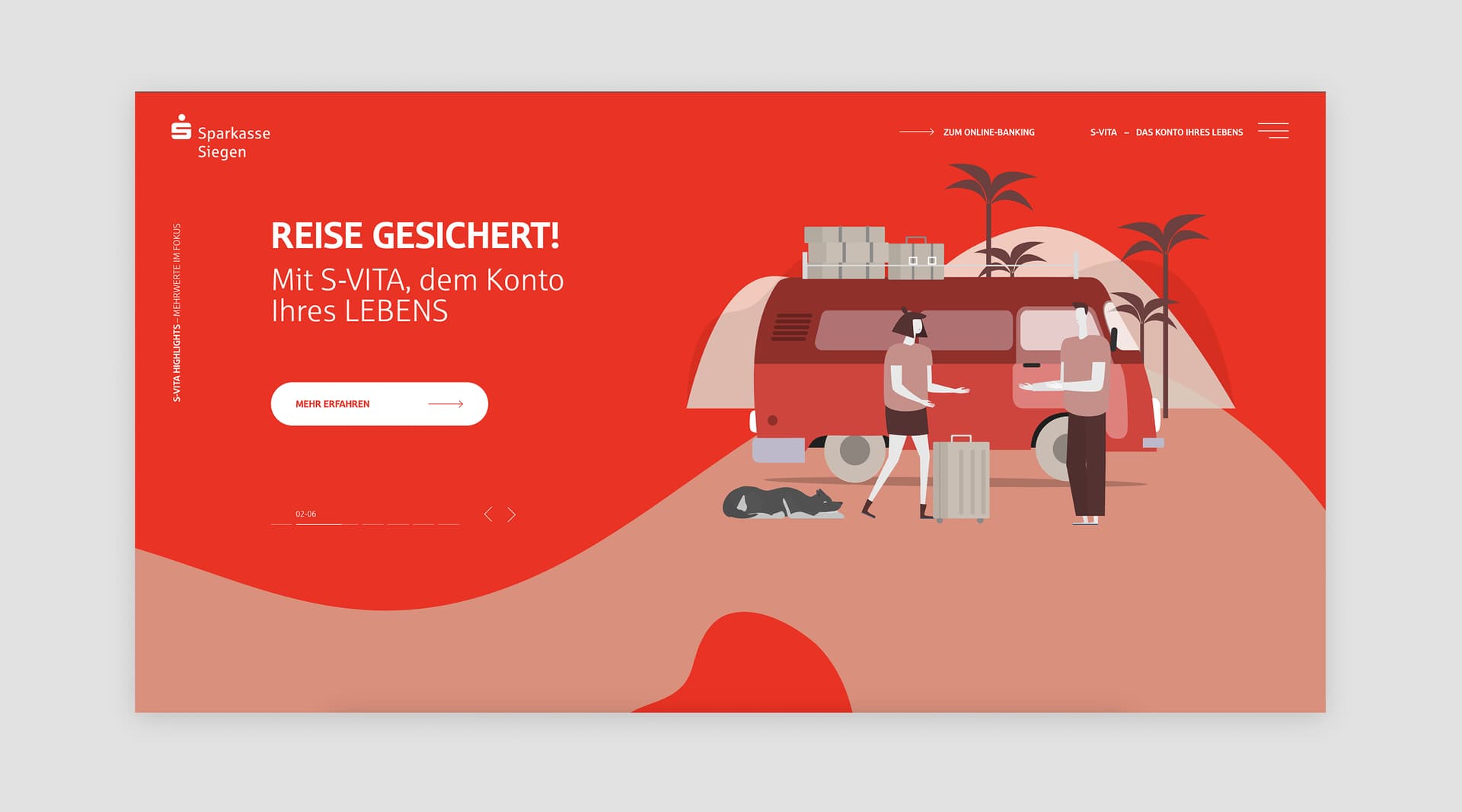 Eine Landingpage für die Sparkasse Siegen, die ein neues Girokonto bewirbt