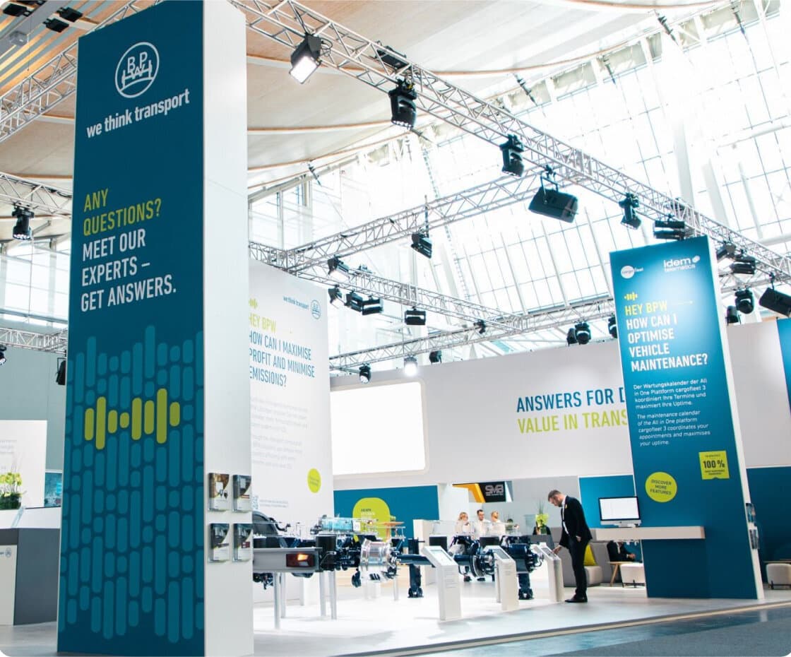 Von reaze entwickelter Messestand für BPW bei der IAA. 