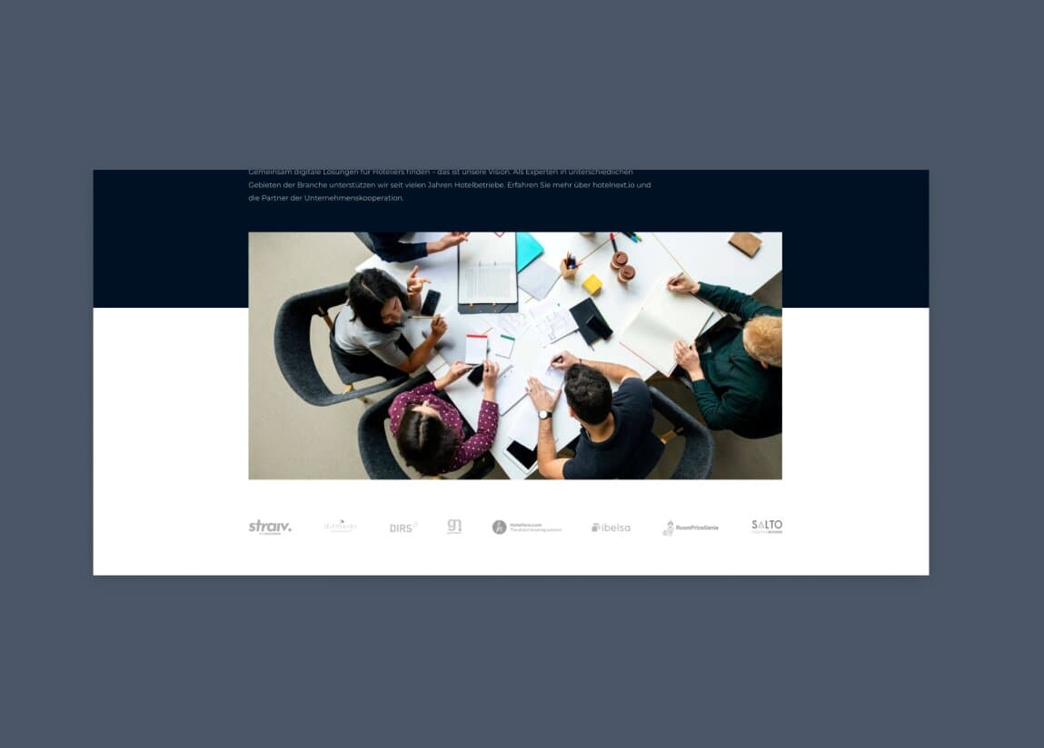 Einblick auf die Website hotelnext.io
