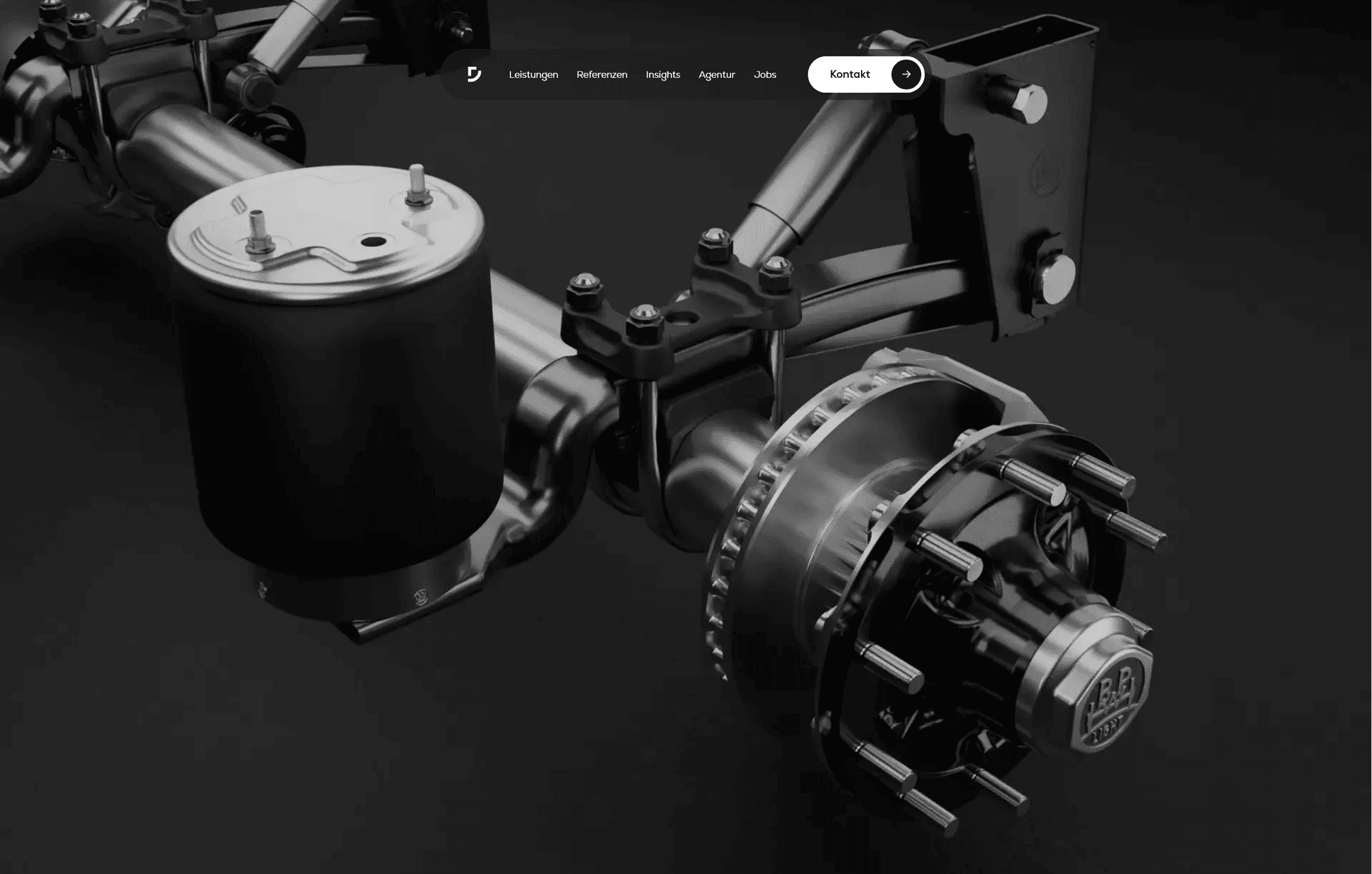 Rendering einer LKW-Achse