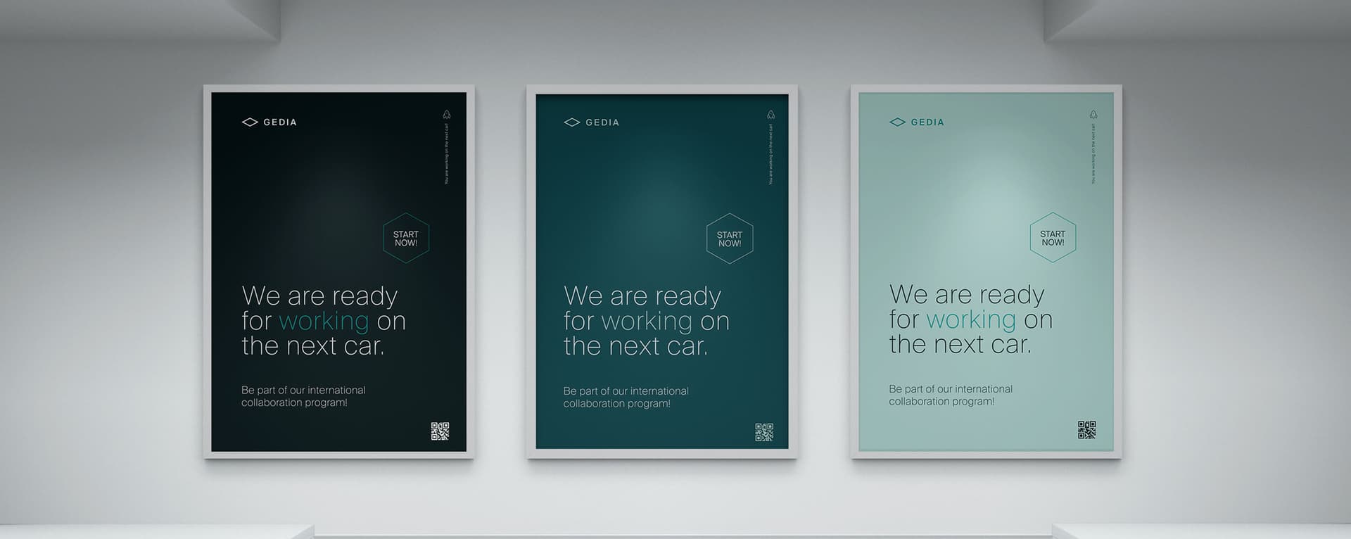 Drei Plakate für GEDIA im neuen Corporate Design