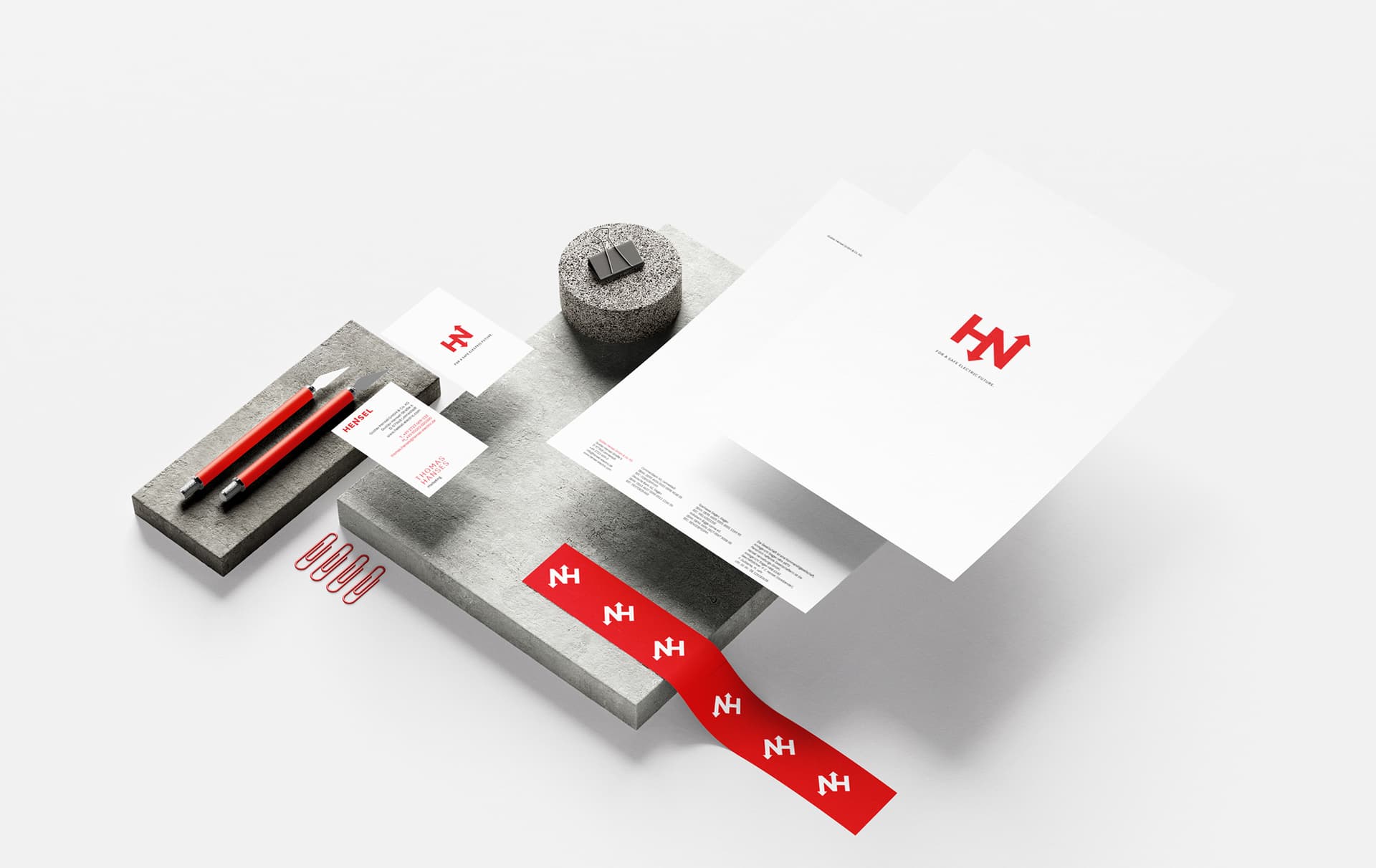 Geschäftsausstattung im neuen Corporate Design von HENSEL