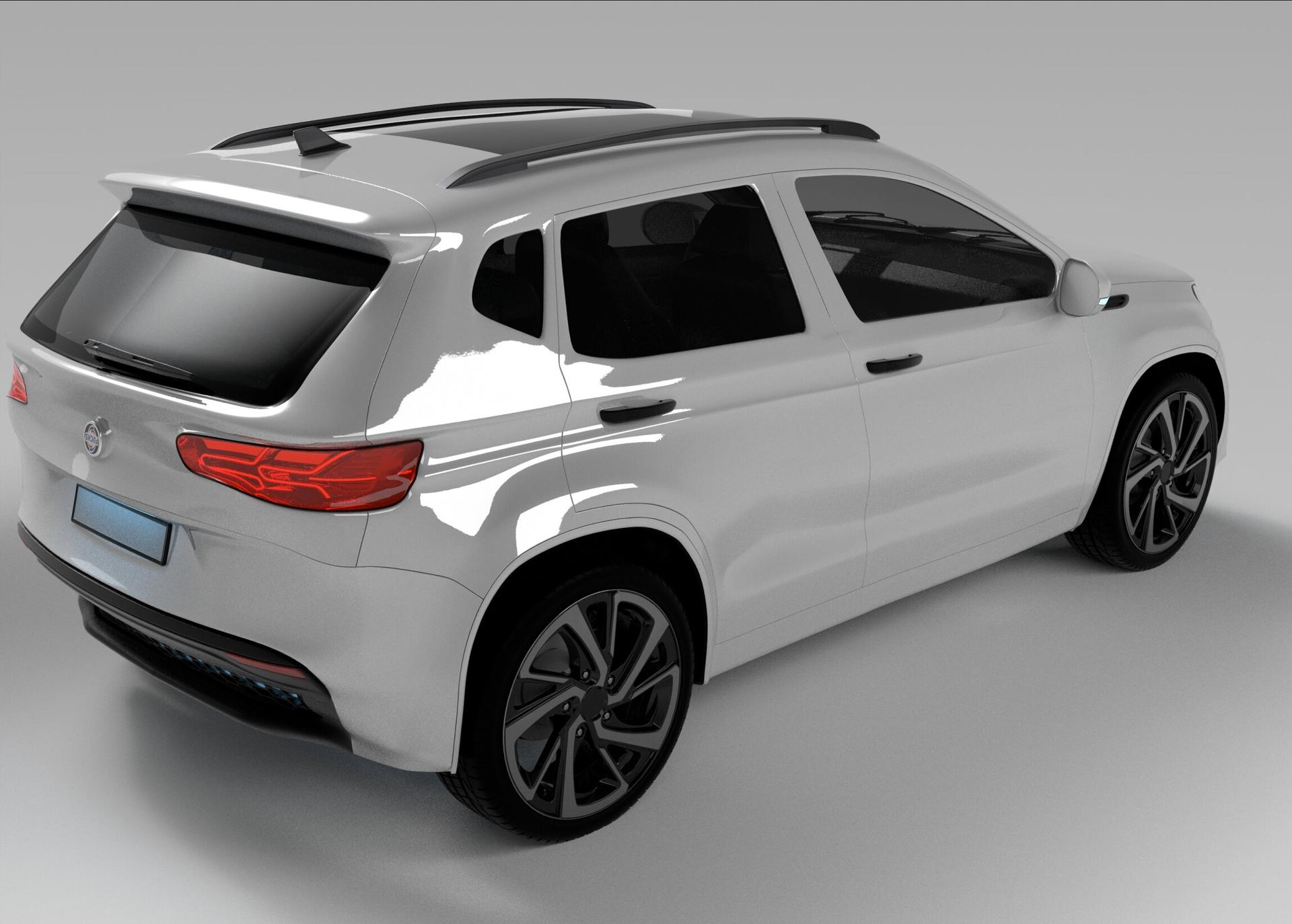 3D-Rendering eines Autos, entwickelt von reaze.