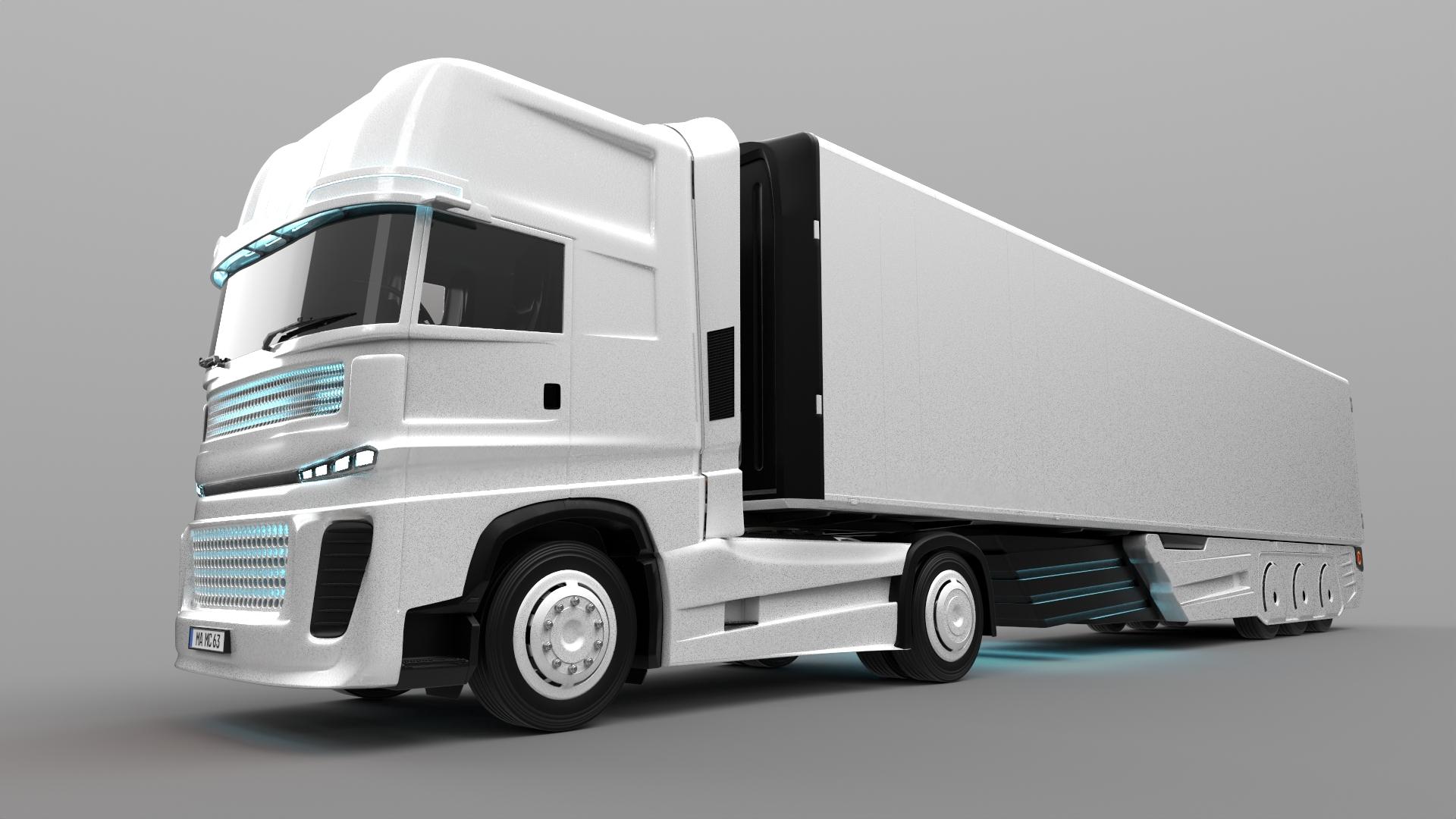 Wasserstoff-Truck im 3D-Design von reaze.