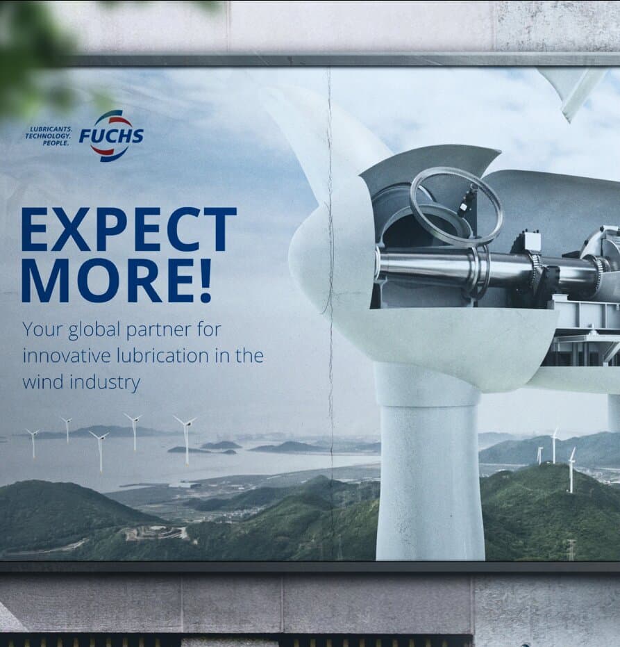 Großes Plakat, das ein Windrad von innen zeigt. Das 3D-Rendering stammt von der Digitalagentur reaze.